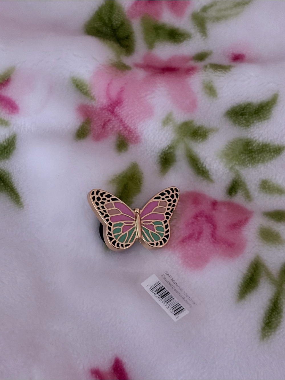 CROCS Pink and Green Butterfly Jibbitz Charm